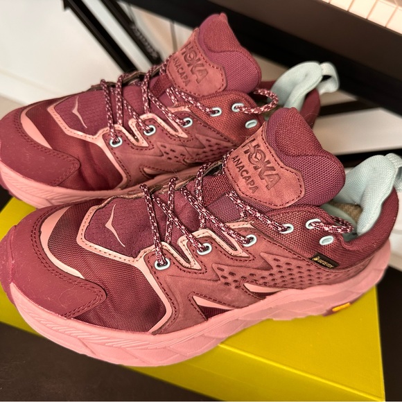 Hoka Women's Burgundy and Pink Athletic / Hiking Shoes - Picture 2 of 5